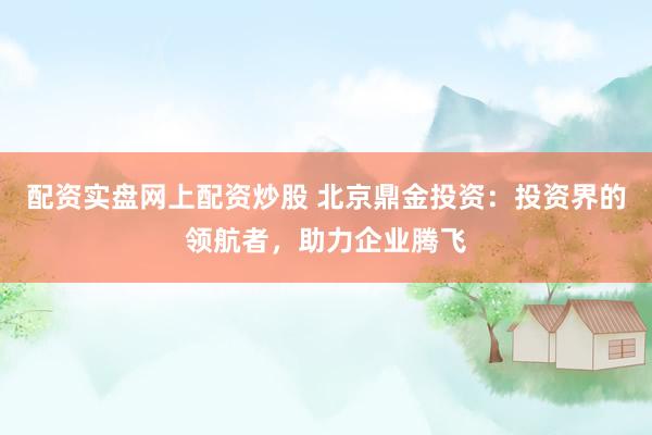 配资实盘网上配资炒股 北京鼎金投资：投资界的领航者，助力企业腾飞