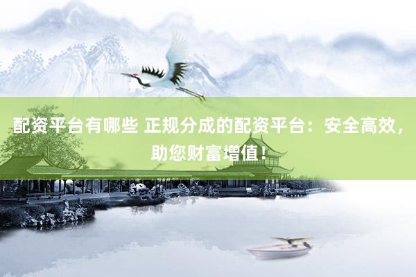 配资平台有哪些 正规分成的配资平台：安全高效，助您财富增值！