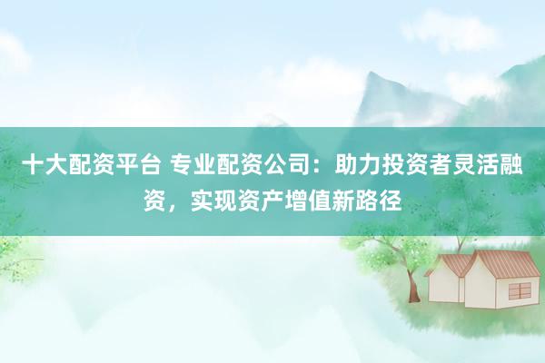 十大配资平台 专业配资公司：助力投资者灵活融资，实现资产增值新路径